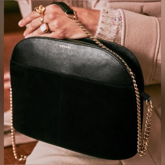 Sezane Handbags - Stunning Large bi material bag with satchel crossbody gold chain - Sézane